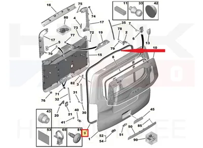 Tagaluugi tihend OEM Citroen Spacetourer/ Peugeot Traveller/Toyota Proace Verso 2016- - PSA  9808583480 - OE - 100% Genuine Part