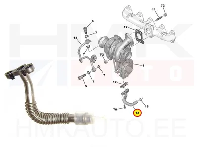 Turbo õli tagasivoolutoru OEM Citroen/Peugeot 1,5BlueHDI D5VR - PSA  9823885680 - OE - 100% Genuine Part