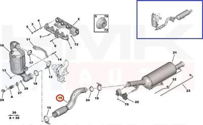 Summuti esiosa OEM Citroen C4,Berlingo / Peugeot 3008,5008,Partner 1,6BlueHDI Euro6  DV6F - PSA  9802028680 - OE - 100% Genuine Part