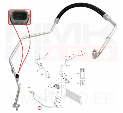 A/C toru, kõrgsurve OEM Renault Master 2014-  RWD  (R134a) - REN  924908794R - OE - 100% Genuine Part