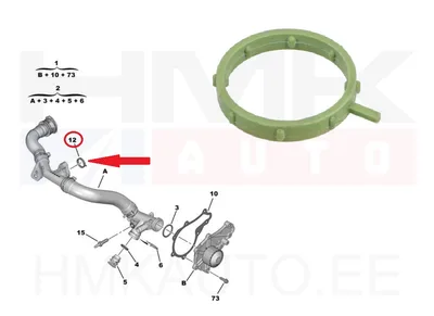 O-rõngastihend jahutusvedeliku torule OEM Citroen/Peugeot 1,6BlueHDI - PSA  9807177980 - OE - 100% Genuine Part