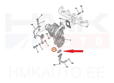 Turbo õli tagasivoolutoru tihend OEM Citroen/Peugeot 1,5BlueHDI DV5R - PSA  9813452780 - OE - 100% Genuine Part