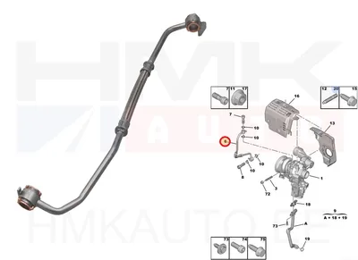 Turbo õlitustoru OEM Citroen/Peugeot 1,2THP - PSA  9832803480 - OE - 100% Genuine Part