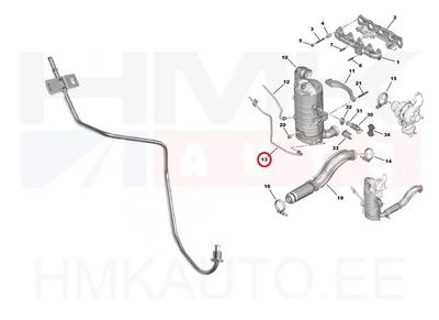 Väljalaskegaaside rõhuanduri toru OEM Citroen/Peugeot 1,5BlueHDI DV5R - PSA  9817765280 - OE - 100% Genuine Part