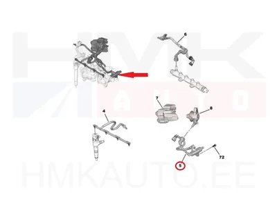 Kütusetoru koos anduriga OEM Citroen/Peugeot 1,5BlueHDI DV5R - PSA  9821714380 - OE - 100% Genuine Part