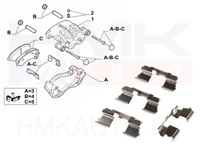 Ketaspiduriklotside kinnituskomplekt eesmine Jumper/Boxer/Ducato 06- (300/24mm ketas) - 109-1725