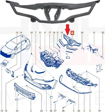 Iluvõre raam OEM Renault Clio IV 2016- - REN  628109906R - OE - 100% Genuine Part