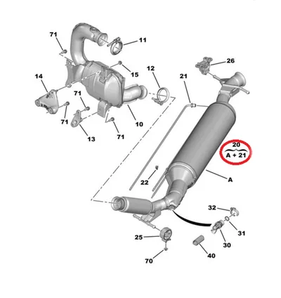 Tahmafilter(DPF/FAP) OEM Jumpy/Expert 2,0HDi EURO6.3 DW10 2019- - PSA  9829503180 - OE - 100% Genuine Part