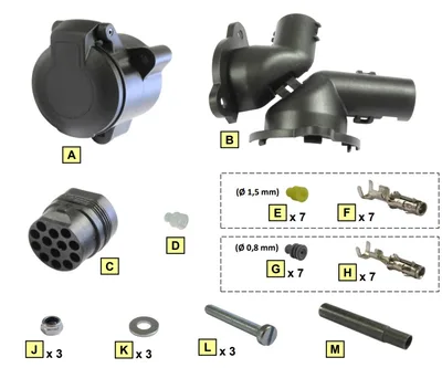 Veokonksu pistikupesa 13-pin OEM Citroen/Peugeot - PSA  1631635780 - OE - 100% Genuine Part