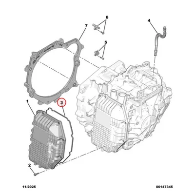 Käigukasti otsakaane tihend OEM Citroen/Peugeot  ATN8 autom.käigukast - PSA  9824606080 - OE - 100% Genuine Part