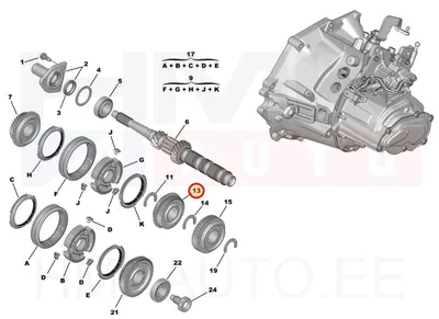 4-käigu hammasratas 40H OEM Citroen/Peugeot MB6 kast - PSA  9826179380 - OE - 100% Genuine Part