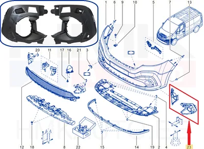 Udutule kinnitusraamide komplekt (V&P) OEM Renault Trafic III 2014- - REN  269110307R - OE - 100% Genuine Part