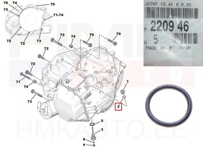 Õlikorgi tihendiseib 15,41 X 2,21 OEM Citroen/Peugeot AM6 automaatkast - PSA  220946 - OE - 100% Genuine Part