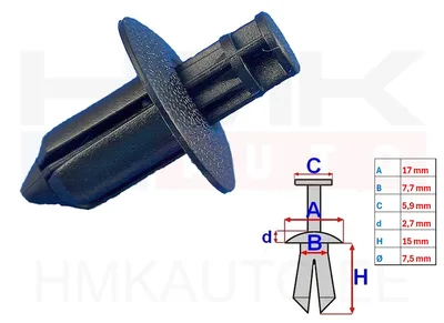 Liistu/polstri tüübel 7,5mm Toyota/Volvo (1tk.) - B24649