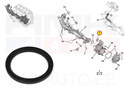 O-rõngastihend jahutusvedeliku torule OEM Citroen/Peugeot 1,5BlueHDI DV5R - PSA  9813039880 - OE - 100% Genuine Part