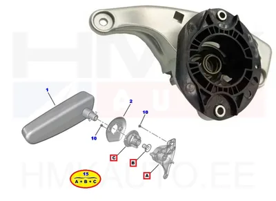 Käetoe kinnitusmehhanism juhiistmele parem OEM Citroen Berlingo/Peugeot Rifter 2018- - PSA  1684934980 - OE - 100% Genuine Part