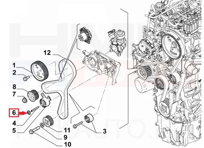 Hammasrihma pinguti kinnitusmutter OEM Jumper/Boxer/Ducato MCA 2,2HDI 2024- >>46358846 - PSA  1686499580 - OE - 100% Genuine Part