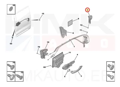 Ukselukusti vastus liuguksele parem OEM Spacetourer/Traveller/Proace 2016-  (elektr. ajamiga uks) - PSA  9825037980 - OE - 100% Genuine Part