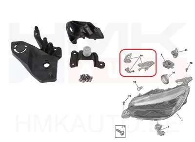 Esitule kinnituste remontkomplekt vasak OEM Peugeot 208,2008 2019- - PSA  1656169580 - OE - 100% Genuine Part