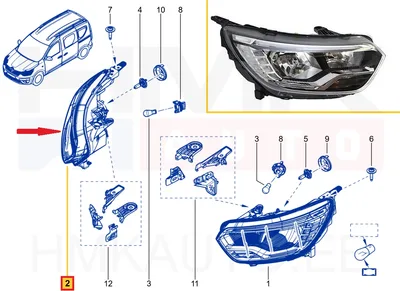 Esituli parem OEM Renault Express 2021- - REN  260105660R - OE - 100% Genuine Part