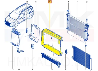 Jahutusradiaatori tuulesuunaja OEM Renault Express / Dacia Lodgy 2021- - REN  165526394R - OE - 100% Genuine Part