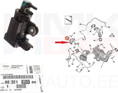 Turbo juhtsolenoid OEM Citroen/Peugeot 2,0HDI/2,2BlueHDI Euro6 - PSA  9832135380 - OE - 100% Genuine Part
