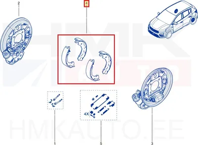 Trummelpiduriklotsid OEM Renault Captur II / Dacia Jogger 2020-  228,6mm - REN  440601977R - OE - 100% Genuine Part