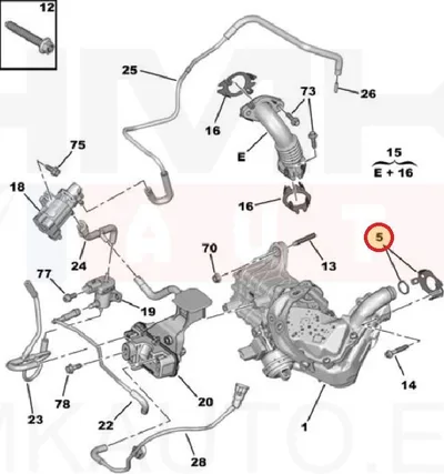 EGR jahuti tihendikomplekt OEM Citroen/Peugeot 2,0-2,2BlueHDI 2020- - PSA  1674250180 - OE - 100% Genuine Part