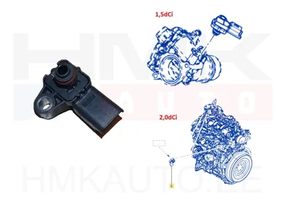 Sisselaskekollektori rõhuandur(MAP) OEM Renault 1,5dCi/2,0dCi 2019- - REN  223659870R/L - OEM (no box)