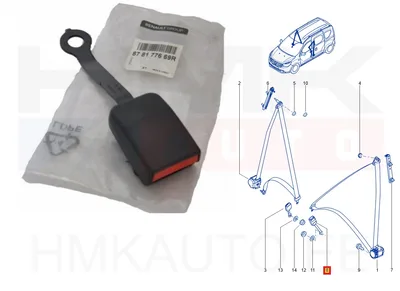 Turvavöö vastus eesmine vasak OEM Dacia Dokker/Lodgy - REN  878177669R - OE - 100% Genuine Part