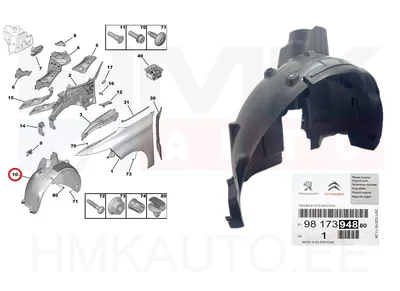 Esilogar vasak OEM Citroen C4 Picasso II - PSA  9817395280 - OE - 100% Genuine Part