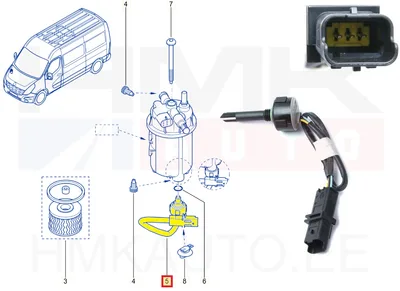 Kütusefiltri veeandur Renault Trafic II, Master II,III - JAD  213304J - Prottego