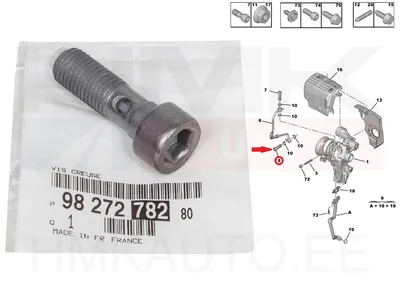 Turbo õlitustoru kinnituspolt alumine OEM Citroen/Peugeot 1,2 EB2 - PSA  9827278280 - OE - 100% Genuine Part