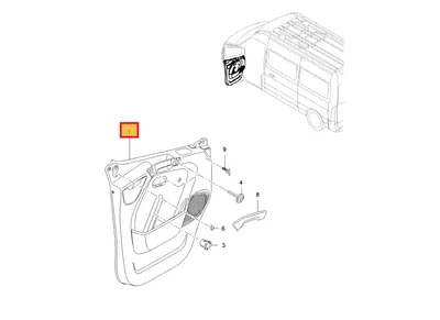 Uksepolster esiuksele vasak OEM Renault Master III 2018-2019 (must) - REN  809019531R - OE - 100% Genuine Part
