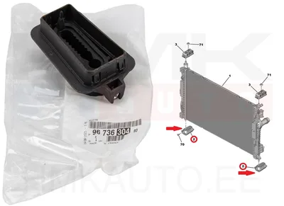 Jahutusradiaatori fikseerimispuks alumine OEM Citroen/Peugeot - PSA  9673630480 - OE - 100% Genuine Part