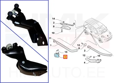 Liugukse keskmine tugi parem Citroen Nemo/Peugeot Bipper/Fiat Fiorino 2008-17 - M3269