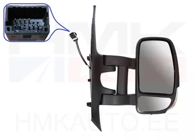 Küljepeegel parem elektriline Renault Master 2010- (pikk jalg,soojendus, temp. anduriga,9 klemmi) - 7850461AG - OEM (no box)