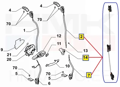 Ukselukusti tagauksele OEM Citroen/Peugeot >>TELLI 9832090780 + 9832125680 + 9832125780 - PSA  9808571780 - OE - 100% Genuine Part