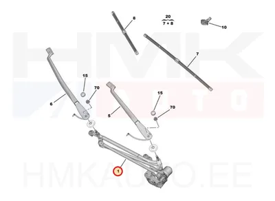 Klaasipühkijate hoovastik koos mootoriga OEM Peugeot 508 2018- - PSA  9813396080 - OE - 100% Genuine Part
