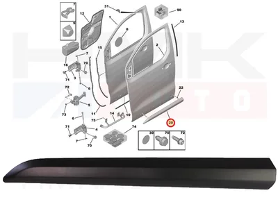 Esiukse liist vasak OEM Jumpy/Expert/Proace 2016- (must) - PSA  98087471XT - OE - 100% Genuine Part
