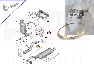 Summuti tihend OEM Citroen/Peugeot 1,6HDi - PSA  9806886180 - OE - 100% Genuine Part