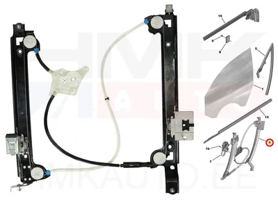 Klaasitõstuk eesmine vasak (elektriline, ilma mootorita) OEM Peugeot 508 2018- - PSA  9830160180 - OE - 100% Genuine Part