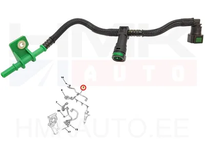 Kütuse tagasivoolutoru OEM Citroen/Peugeot 1,6BlueHDI Euro6 - PSA  9802620780 - OE - 100% Genuine Part