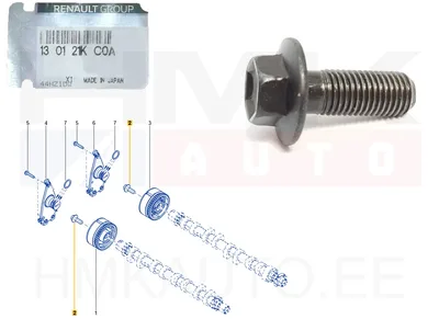 Nukkvõlli ketiratta kinnituspolt OEM Renault/Dacia 1,0/1,2TCe - REN  130121KC0A - OE - 100% Genuine Part