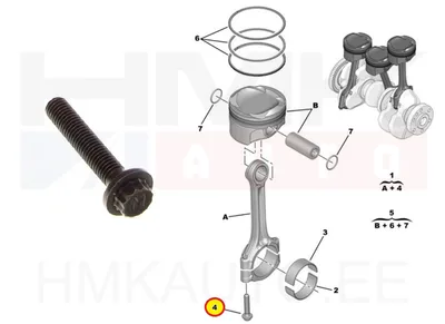 Kepsu kinnituspolt OEM Citroen/Peugeot 1,2THP  M6,5x1-L35 - PSA  9675840180 - OE - 100% Genuine Part