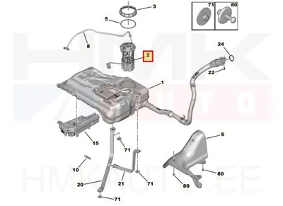 Kütusetaseme andur koos pumbaga OEM Berlingo/Rifter 1,5/1,6BlueHDI 2018-  (lisaküttega) - PSA  9809359480 - OE - 100% Genuine Part