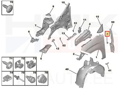 Esitiiva kinnitus tagumine OEM Citroen Berlingo/Peugeot Rifter 2018- - PSA  9818751280 - OE - 100% Genuine Part
