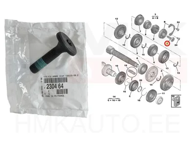 Käigukasti võlli kinnituspolt M12X1,25-L59,2 OEM Citroen/Peugeot/Fiat  ML6 - PSA  230464 - OE - 100% Genuine Part