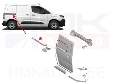 Liugukse juhtsiin parem keskmine OEM Citroen Berlingo/Peugeot Rifter 2018- - PSA  9828487080 - OE - 100% Genuine Part