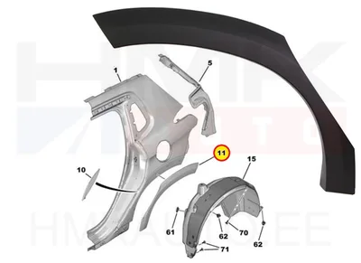 Rattakoopa liist tagumine parem OEM Peugeot 2008 - PSA  98174917XT - OE - 100% Genuine Part